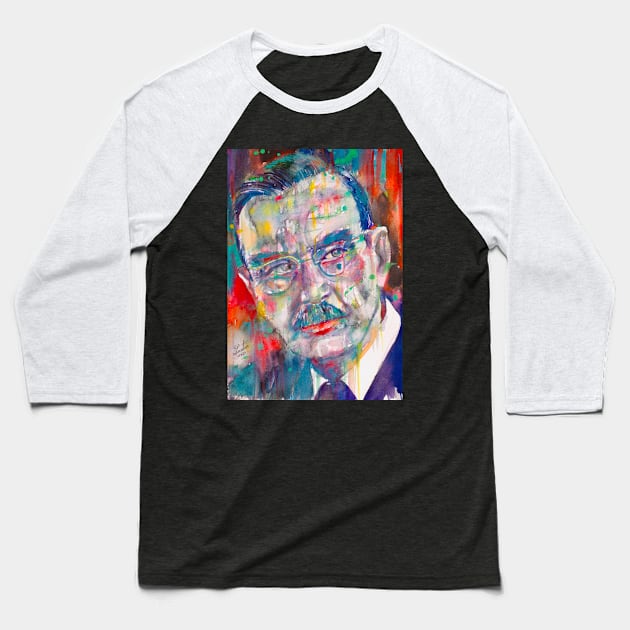 THOMAS MANN watercolor portrait .2 Baseball T-Shirt by lautir